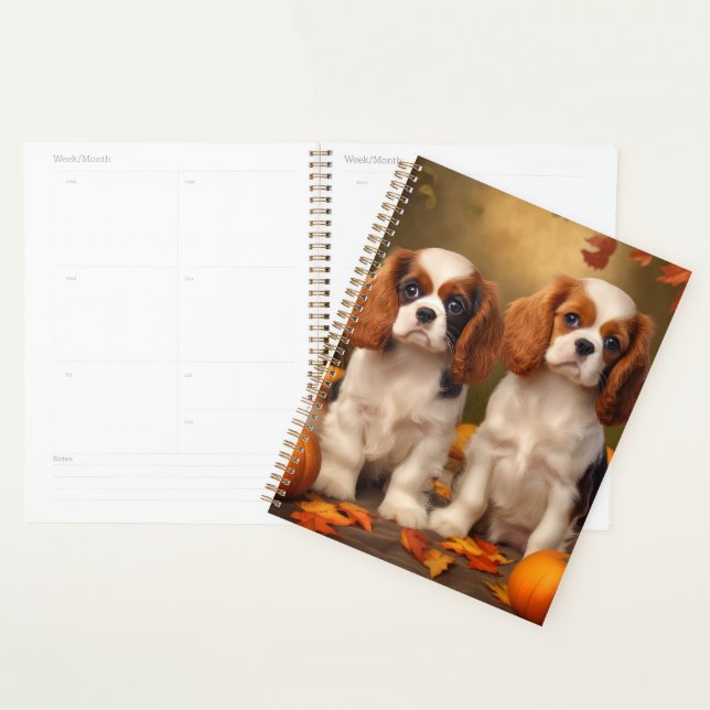 Cavalier King Charles Spaniel Puppy Autumn Pumpkin Planer (Anzeige)