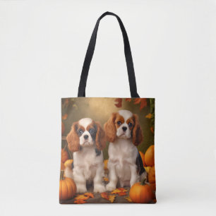Cavalier King Charles Spaniel Puppy Autumn Pumpkin Tasche