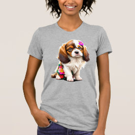 Cavalier King Charles Spaniel Puppy Floral Women's T-Shirt