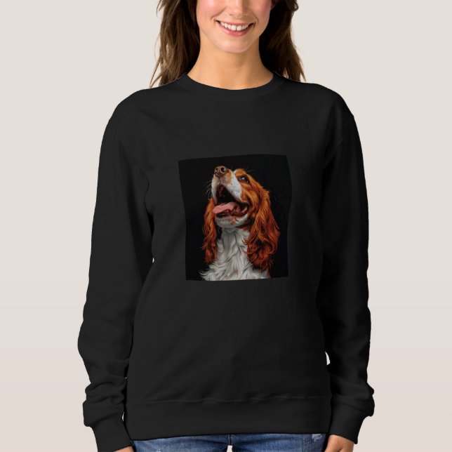 Cavalier King Charles Spaniel Puppy Laughing Graph Sweatshirt (Vorderseite)
