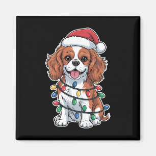 Cavalier King Charles Spaniel rappte in Weihnachte Magnet