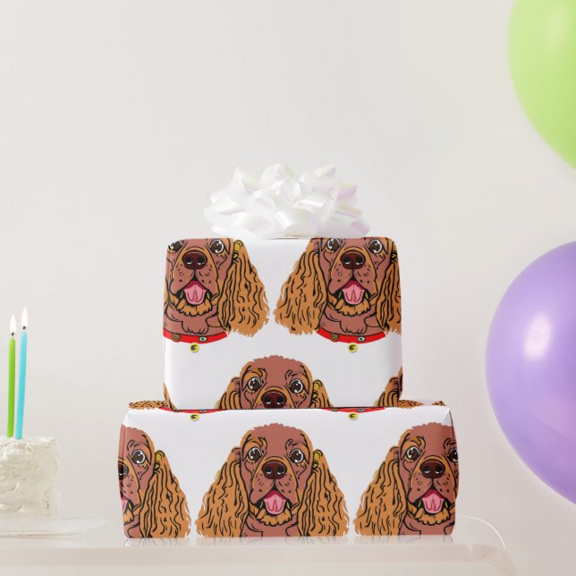 cavalier king charles spaniel ruby Cartoon Geschenkpapier (Partygeschenke)
