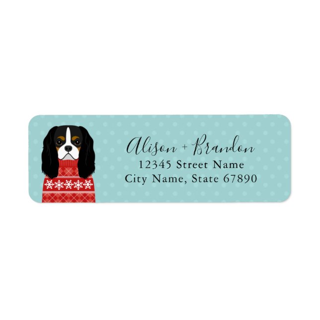 Cavalier King Charles Spaniel Rücksendeadresse (Vorne)