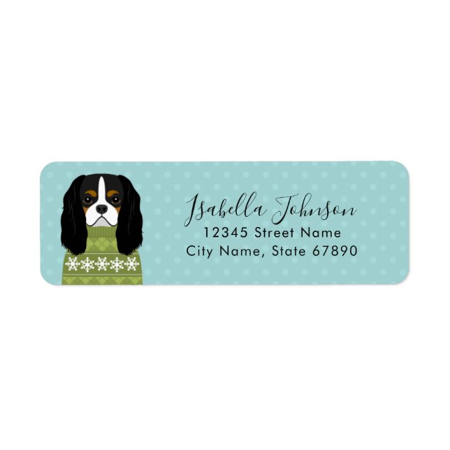 Cavalier King Charles Spaniel Rücksendeadresse (Vorne)