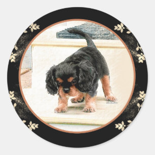 Cavalier King Charles Spaniel Runder Aufkleber