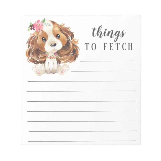 Cavalier King Charles Spaniel Sachen zu holen Notizblock (Vorderseite)