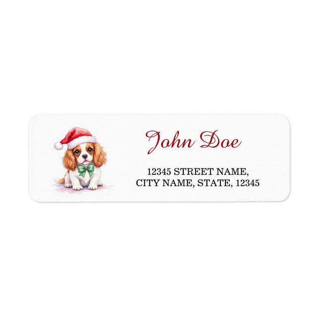 Cavalier King Charles Spaniel Santa Hat Christmas (Vorne)