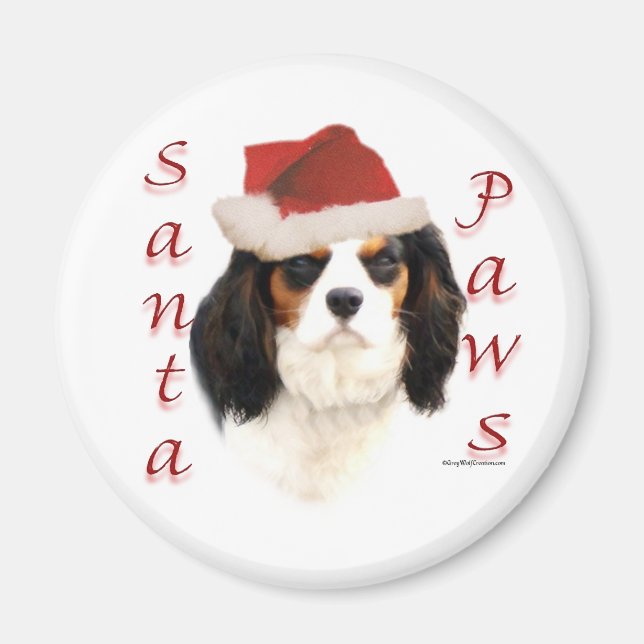 Cavalier King Charles Spaniel Santa Paws Magnet (Vorne)