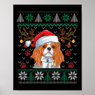 Cavalier King Charles Spaniel Santa Ugly Sweater L Poster