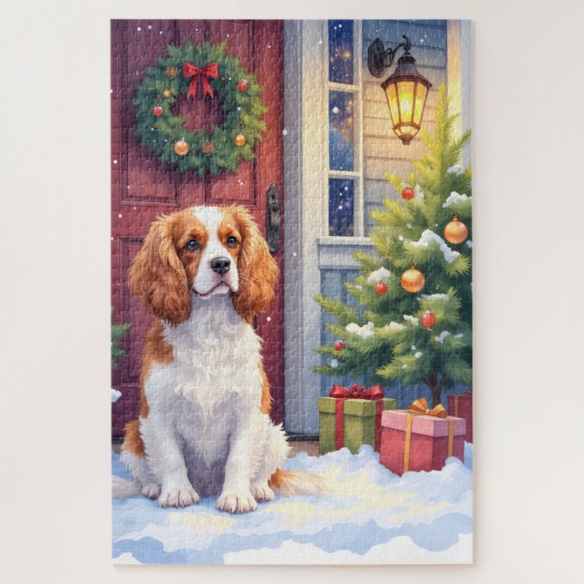 Cavalier King Charles Spaniel Schneebesinntes Weih (Vertikal)