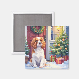 Cavalier King Charles Spaniel Schneebesinntes Weih Magnet