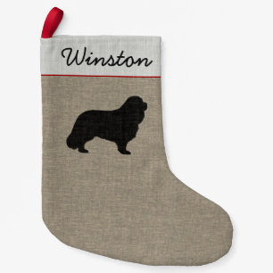 Cavalier King Charles Spaniel Silhouette Urlaub Kleiner Weihnachtsstrumpf