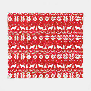 Cavalier King Charles Spaniel Silhouetten Holiday Fleecedecke