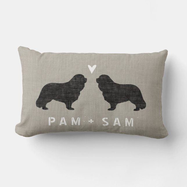 Cavalier King Charles Spaniel Silhouetten Liebe Lendenkissen (Vorderseite)
