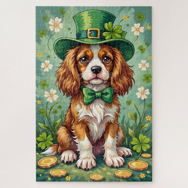 Cavalier King Charles Spaniel St Patrick’s Day Dog (Vertikal)