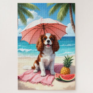 Cavalier King Charles Spaniel Strand Szene