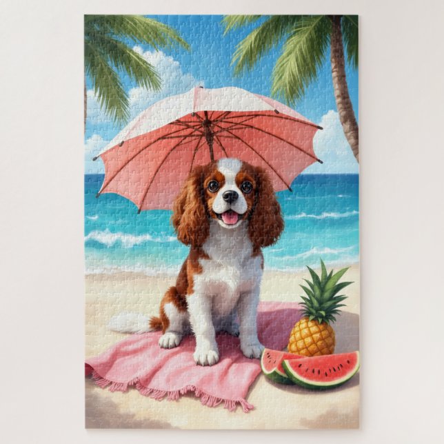 Cavalier King Charles Spaniel Strand Szene (Vertikal)