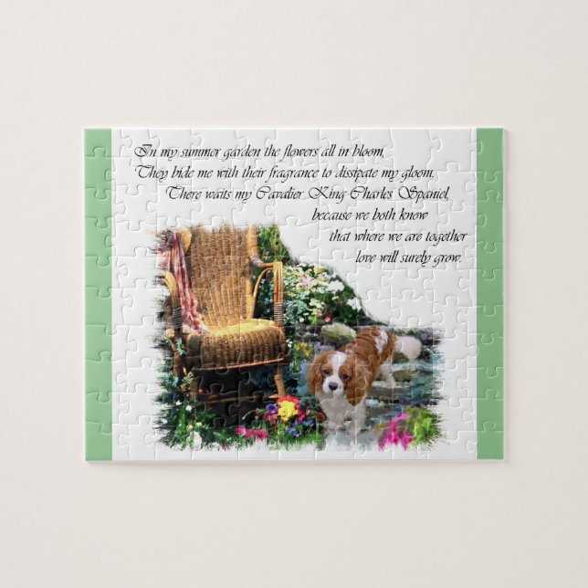 Cavalier King Charles Spaniel Summer Garden (Horizontal)