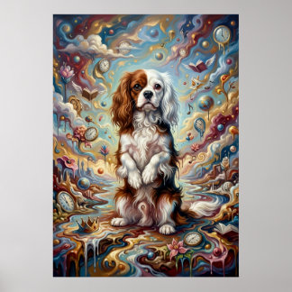 Cavalier King Charles Spaniel Surreal Fantasy Kuns Poster