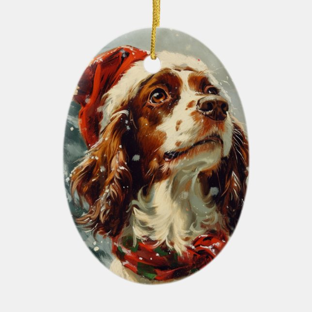 Cavalier King Charles Spaniel Weihnachten Keramik Ornament (Vorne)