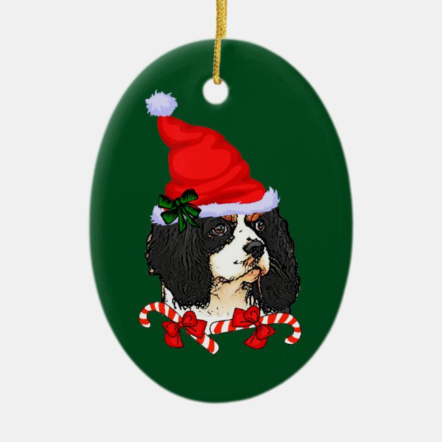Cavalier King Charles Spaniel Weihnachten Keramikornament (Vorne)