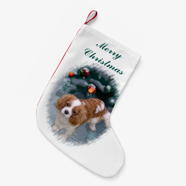 Cavalier King Charles Spaniel Weihnachten Kleiner Weihnachtsstrumpf (Vorderansicht (hängend))