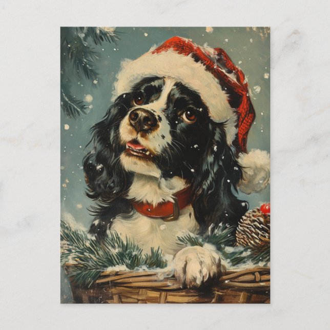 Cavalier King Charles Spaniel Weihnachten Postkarte (Vorderseite)