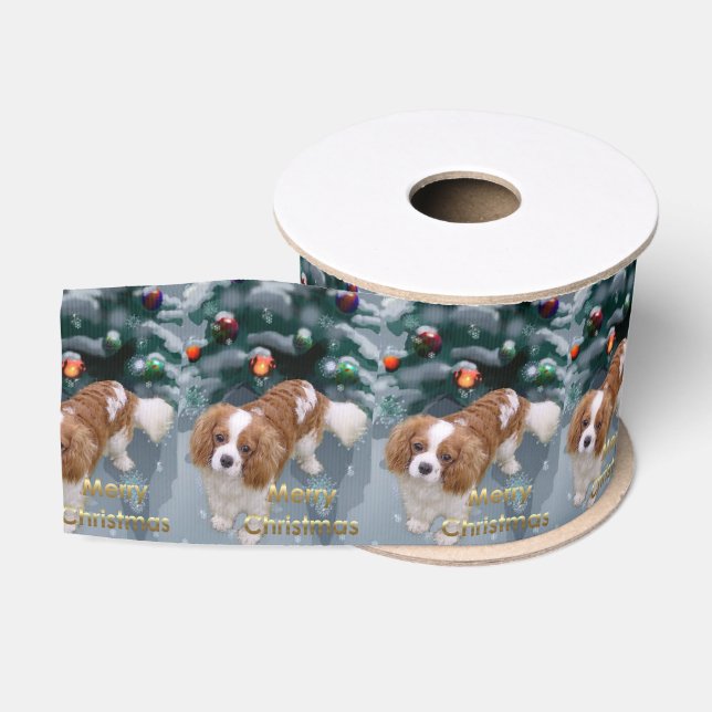 Cavalier King Charles Spaniel Weihnachten Ripsband (Spule)