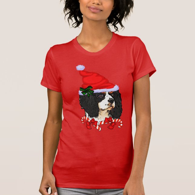 Cavalier King Charles Spaniel Weihnachten T-Shirt (Vorderseite)