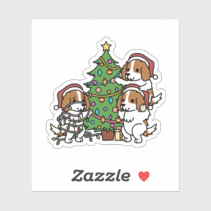 Cavalier King Charles Spaniel Weihnachtsbaum Aufkleber