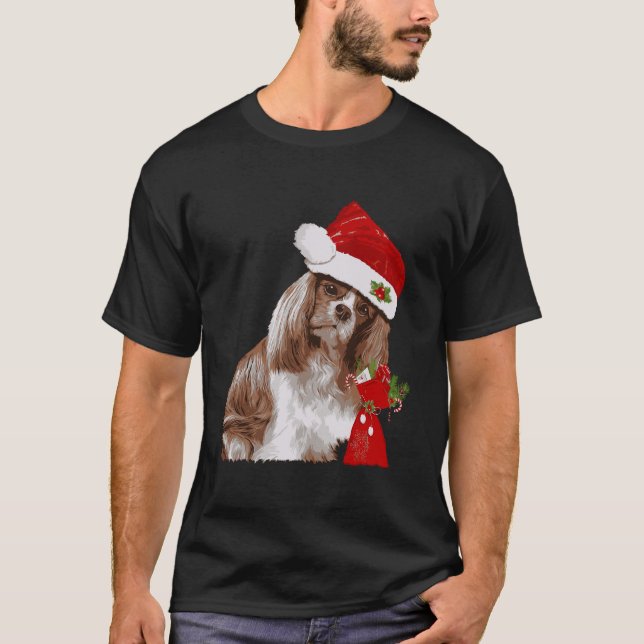 Cavalier King Charles Spaniel Weihnachtsfeier Shir T-Shirt (Vorderseite)