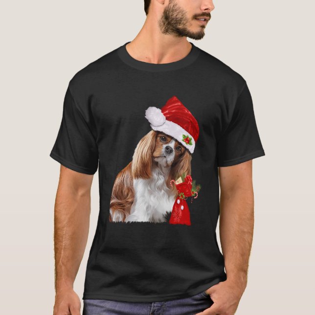Cavalier King Charles Spaniel Weihnachtsfeier Shir T-Shirt (Vorderseite)