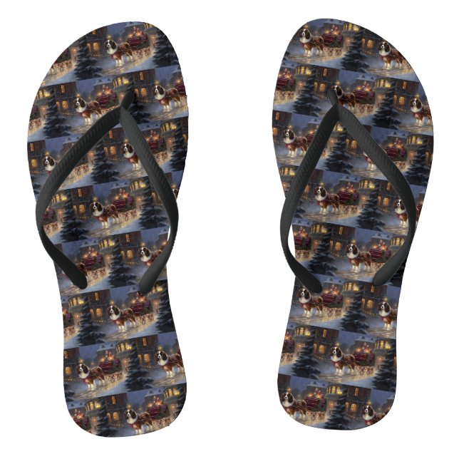 Cavalier King Charles Spaniel Weihnachtsfest Flip Flops (Fußbett)