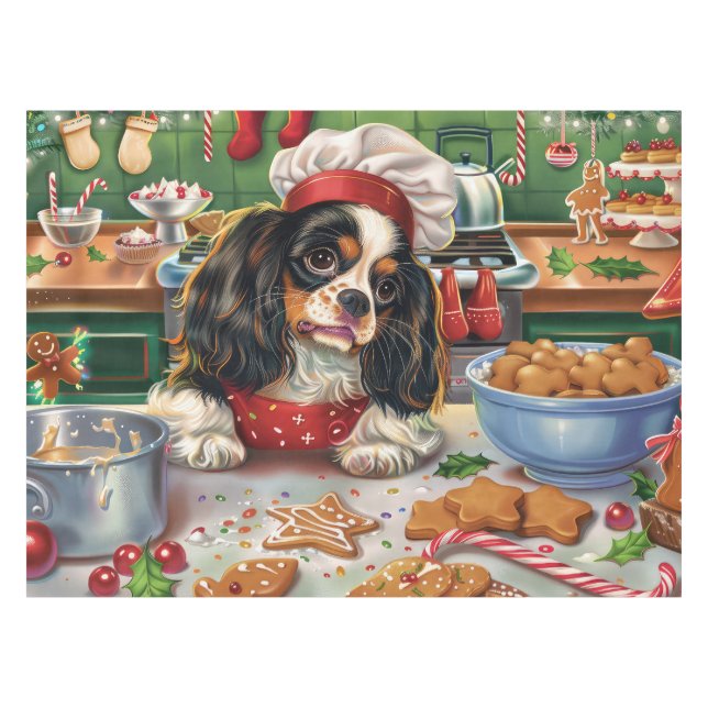 Cavalier King Charles Spaniel Weihnachtsgebäck Tischdecke (Vorderseite (Horizontal))