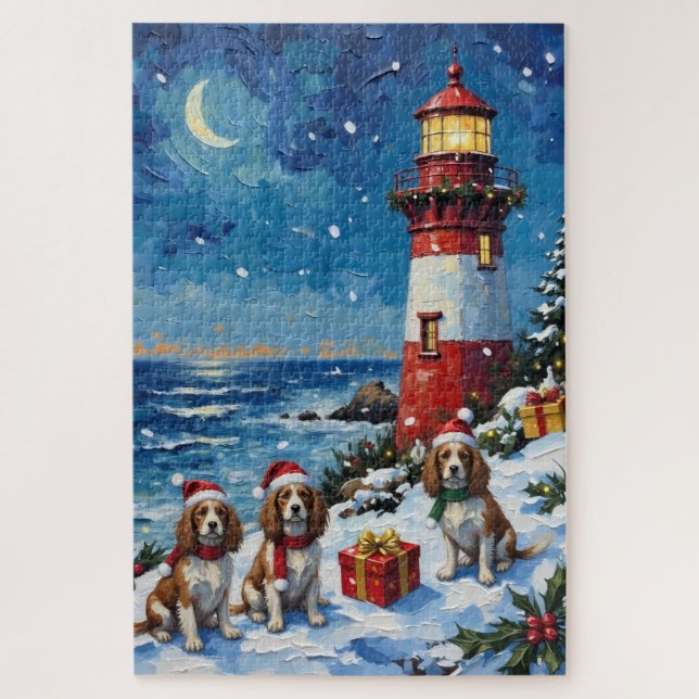 Cavalier King Charles Spaniel Weihnachtsleuchtturm (Vertikal)