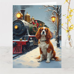 Cavalier King Charles Spaniel Weihnachtsschiene Karte