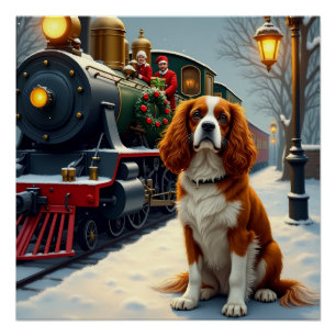 Cavalier King Charles Spaniel Weihnachtsschiene Poster