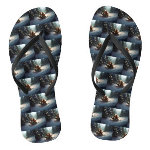 Cavalier King Charles Spaniel Weihnachtsschnee Flip Flops