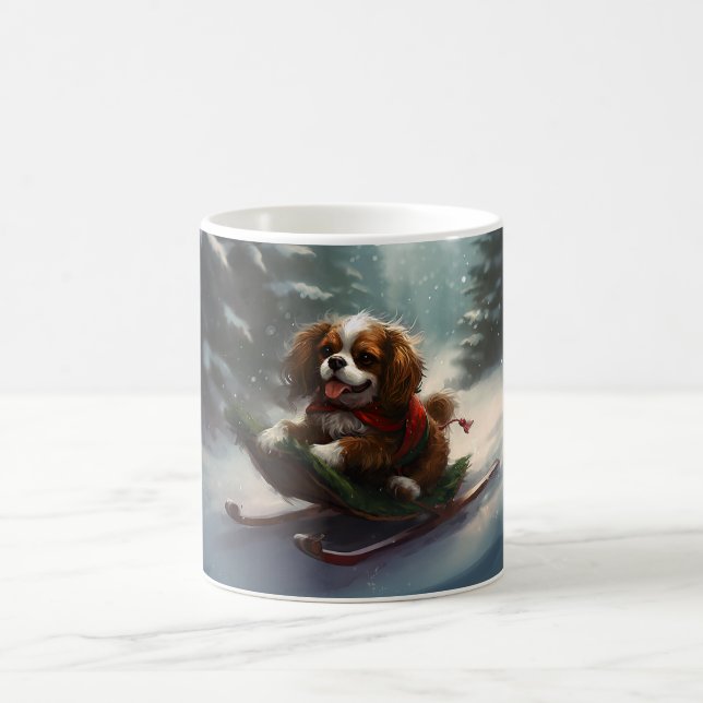 Cavalier King Charles Spaniel Weihnachtsschnee Kaffeetasse (Mittel)