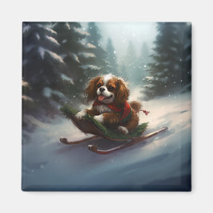 Cavalier King Charles Spaniel Weihnachtsschnee Magnet