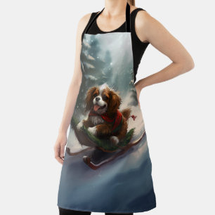 Cavalier King Charles Spaniel Weihnachtsschnee Schürze