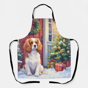 Cavalier King Charles Spaniel Weihnachtsschnee Schürze