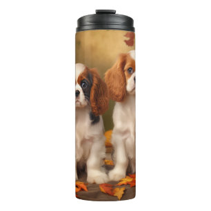 Cavalier King Charles Spaniel Welpe Herbst Kürbis Thermosbecher