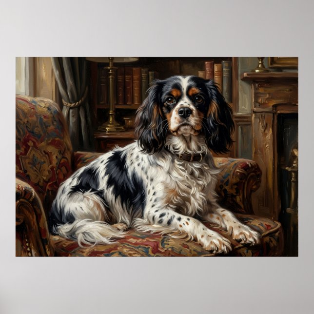 Cavalier King Charles Spaniel Wohnzimmer Poster  (Vorne)
