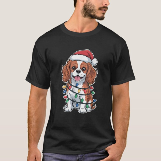 Cavalier King Charles Spaniel Wrapped in Christmas T-Shirt (Vorderseite)