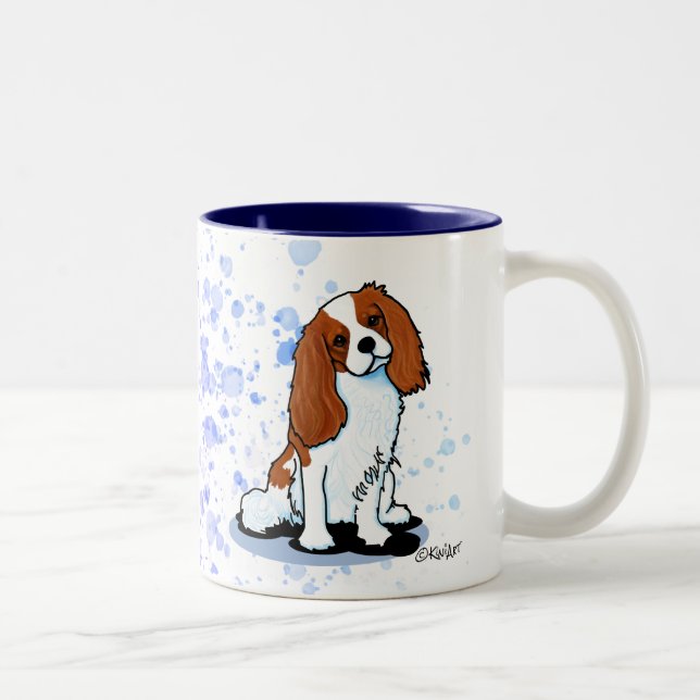 Cavalier King Charles Spaniel Zwei-Tone-Kaffee-Tas Zweifarbige Tasse (Rechts)