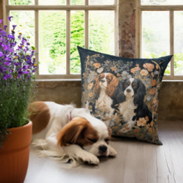 Cavalier King Charles Spaniels Antique Tapestes Kissen