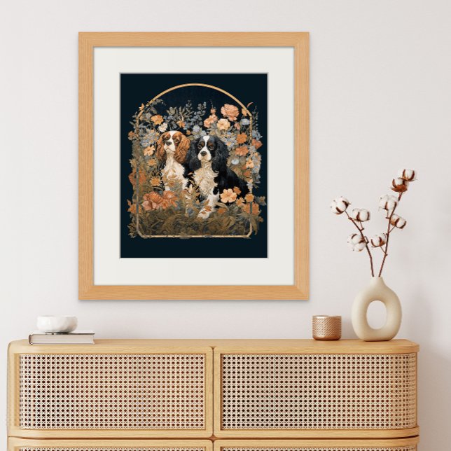 Cavalier King Charles Spaniels Antique Tapestes Poster (Von Creator hochgeladen)