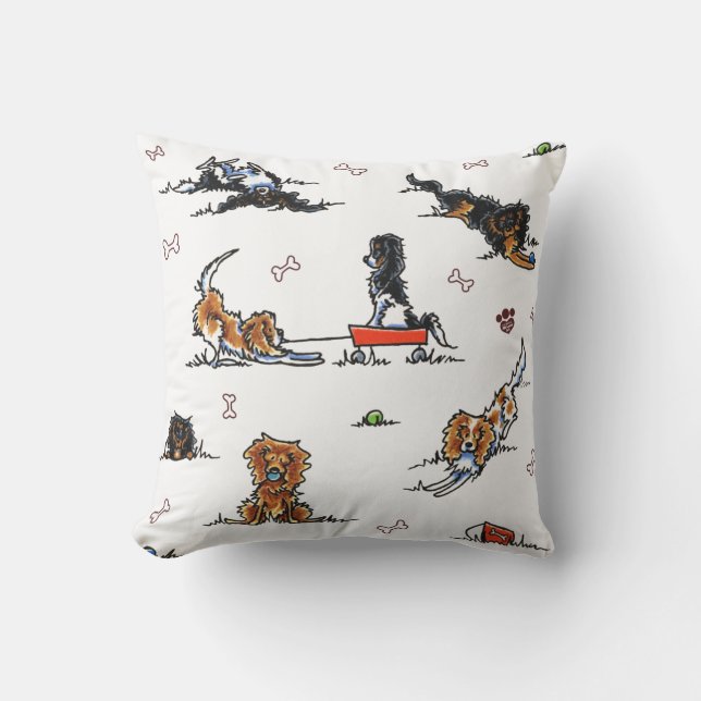 Cavalier King Charles Spaniels CKCS Doodles Kissen (Vorderseite)