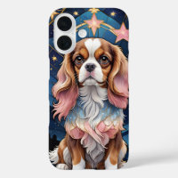 Cavalier King Charles Stains Glas Pink Stars